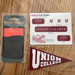 Union College tech stickers and Smart Wallet